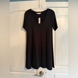 LOFT Black Short Sleeve Dress